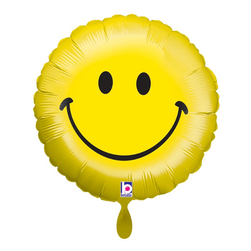 Smiley Folienballon Gelb / Rund