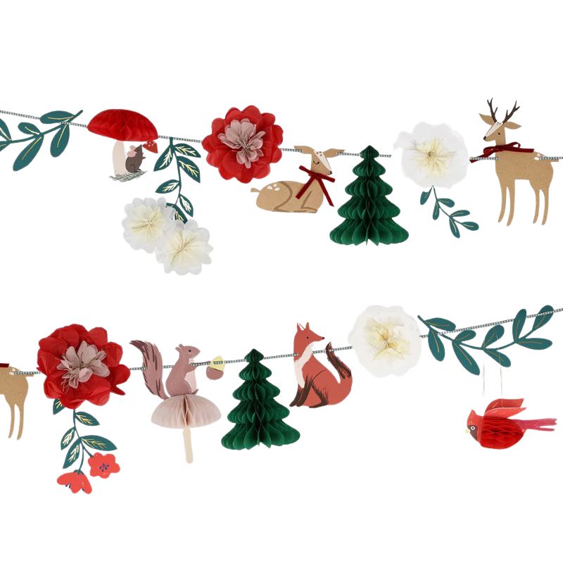 herbst und winter wald girlande