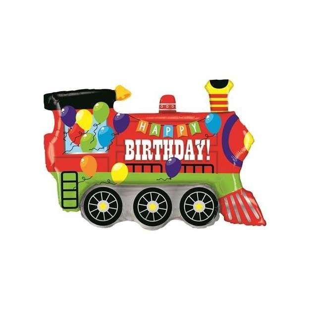 Happy Birthday Eisenbahn Folienballon