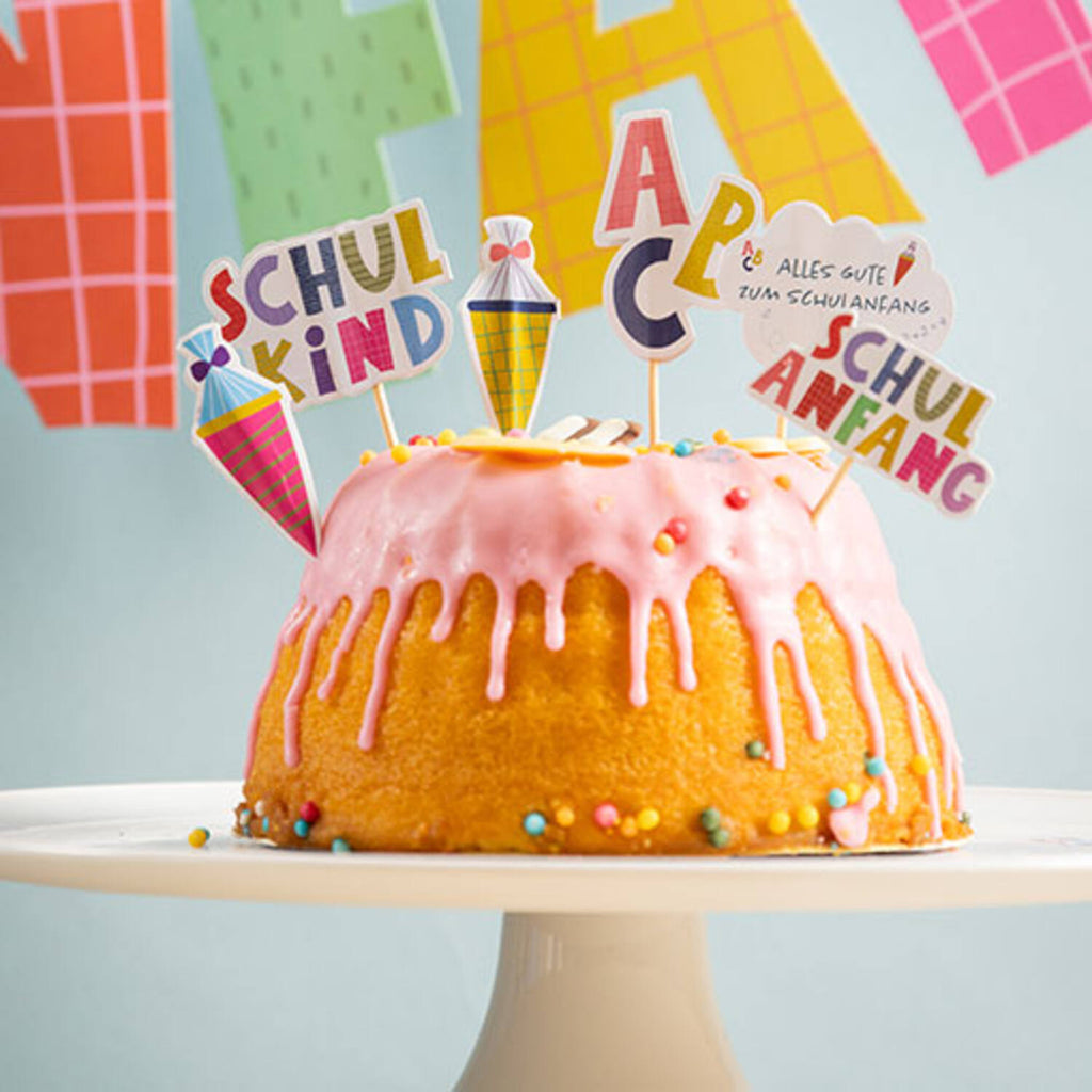 Schulkind Cupcake Topper / Bunt