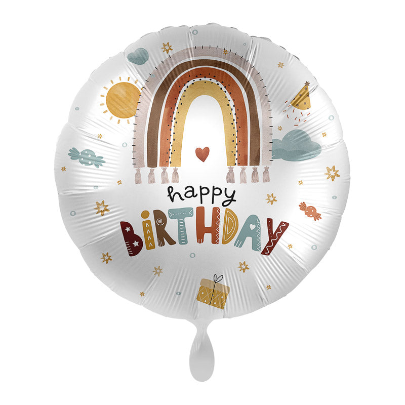 Boho Regenbogen Folienballon - Rund