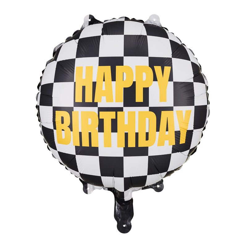 Autorennen Happy Birthday Folienballon