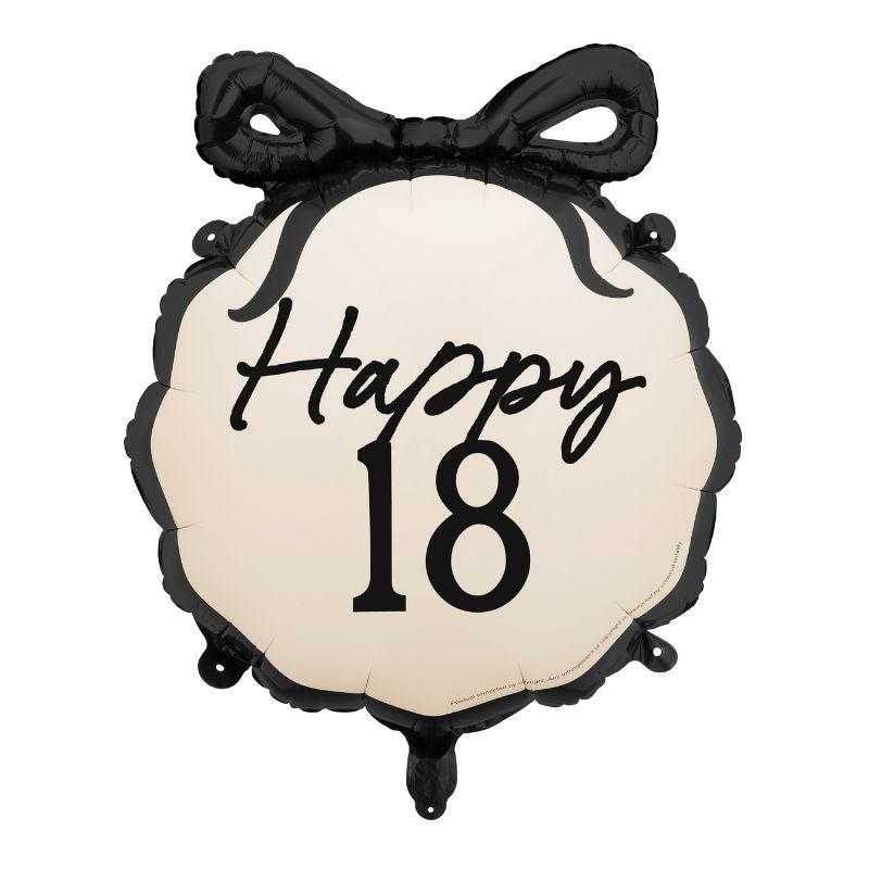 18. Geburtstag Folienballon / Schleife / Rund