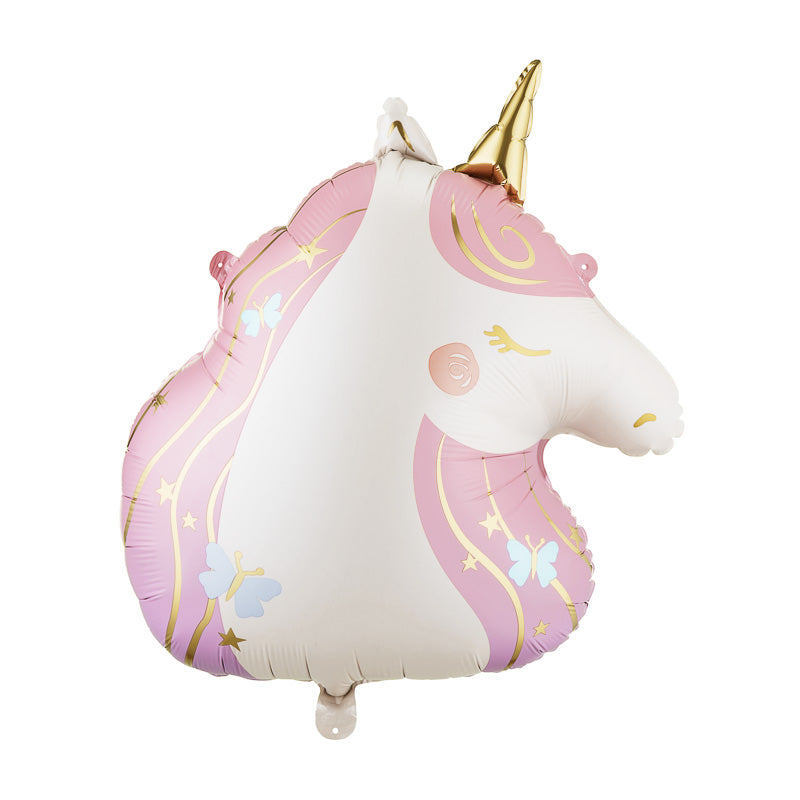 Einhorn Folienballon / Kopf / Crème-Rosa