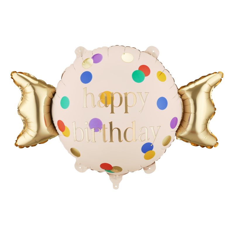 Bonbon Happy Birthday Folienballon / Bunt
