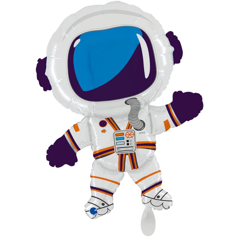 Astronaut Folienballon / Weiß-Orange