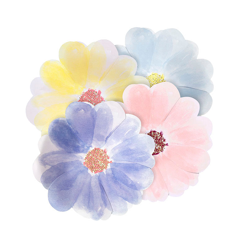 aquarell blumen teller set