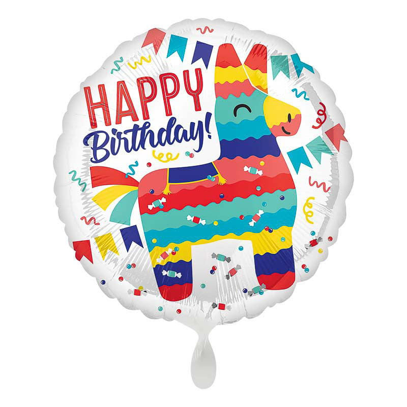 Happy Birthday Lama Folienballon - Rund