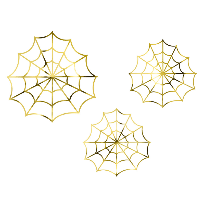 Gold Spinnenweben Set - Papier