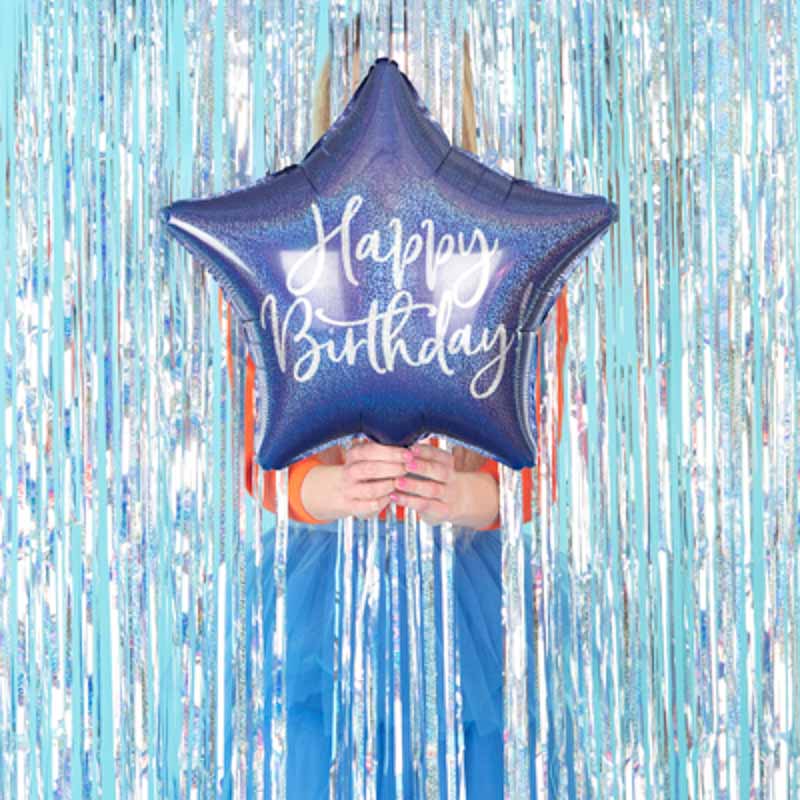happy birthday folienballon stern navy blau