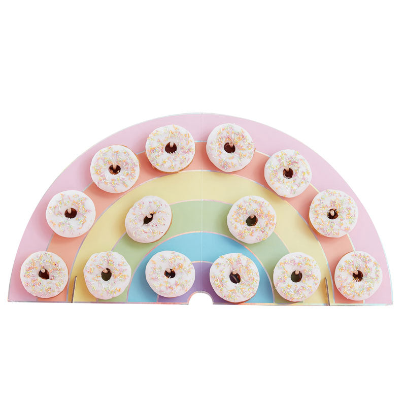 pastell regenbogen donut wall