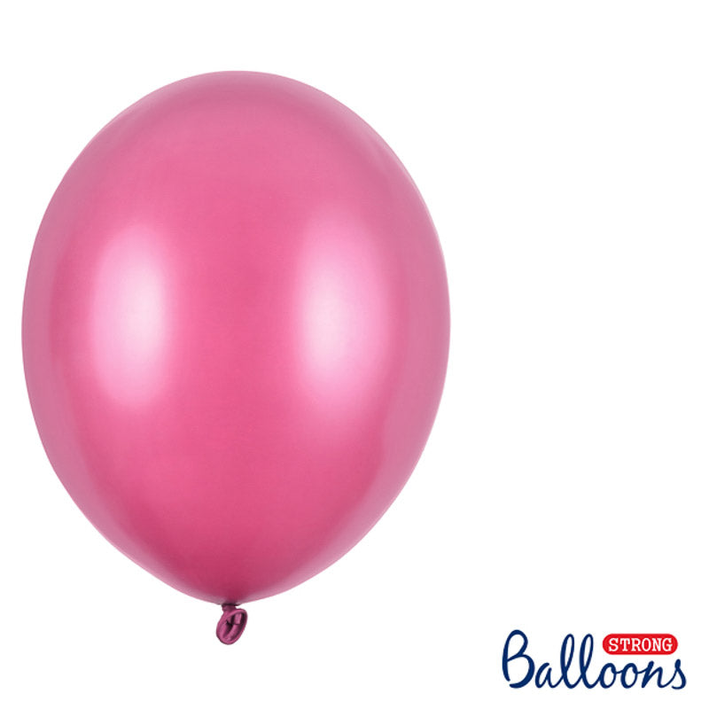 10 ballons metallic hot pink