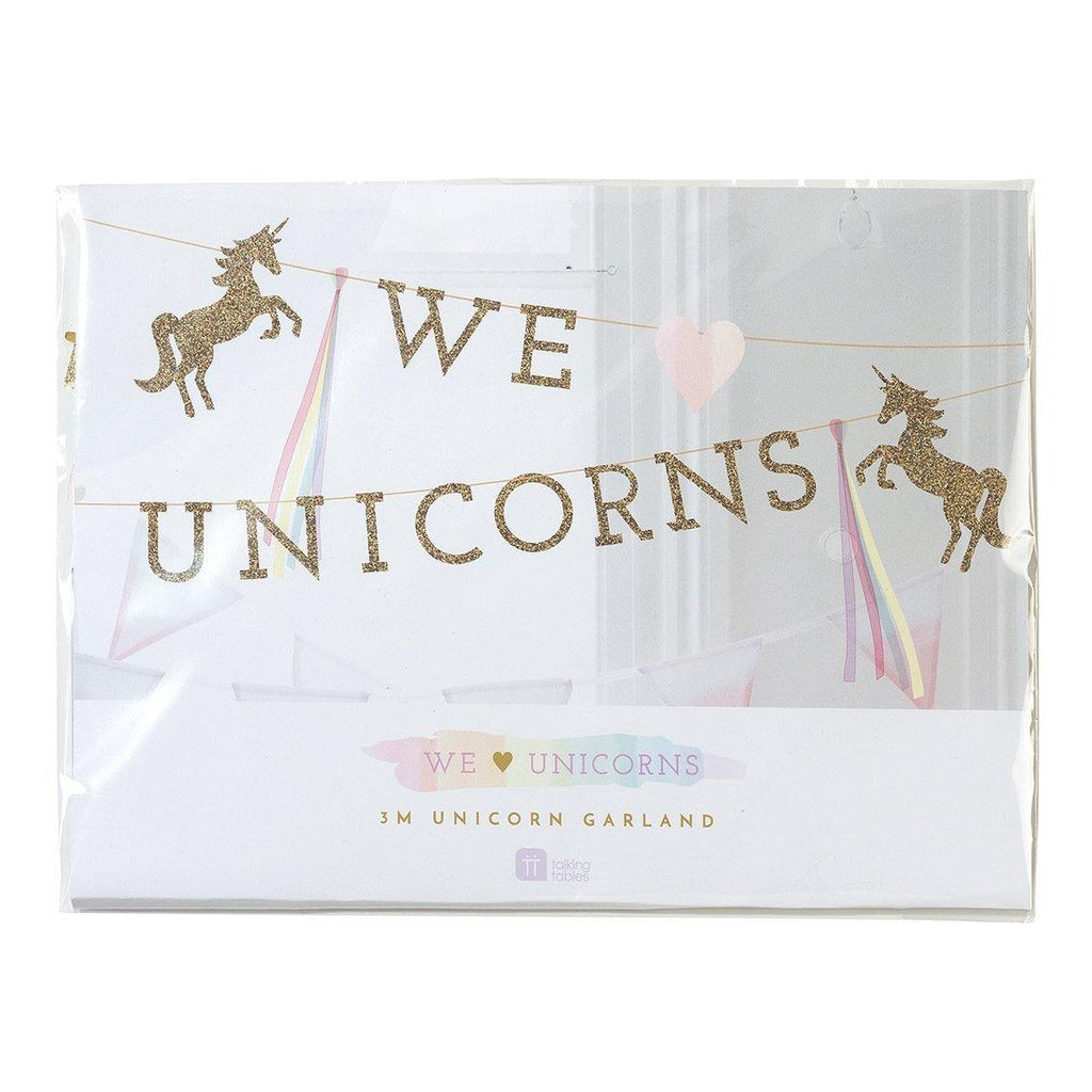 We love Unicorns Einhorn Girlande Gold