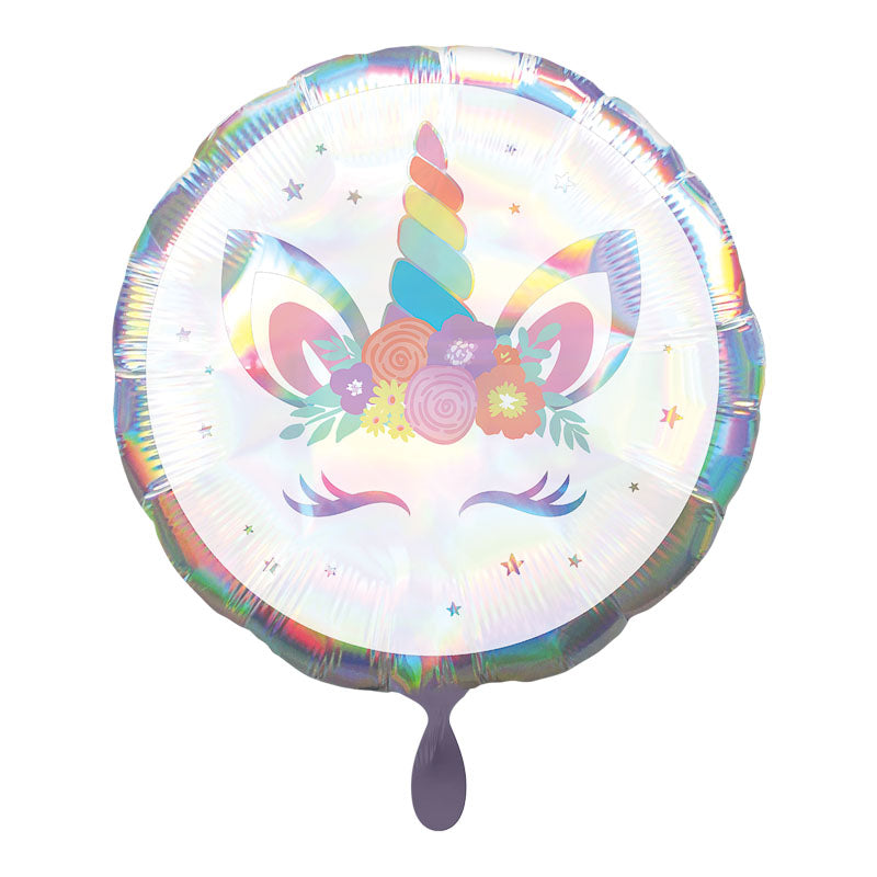 Einhorn Folienballon Irisierend - Rund