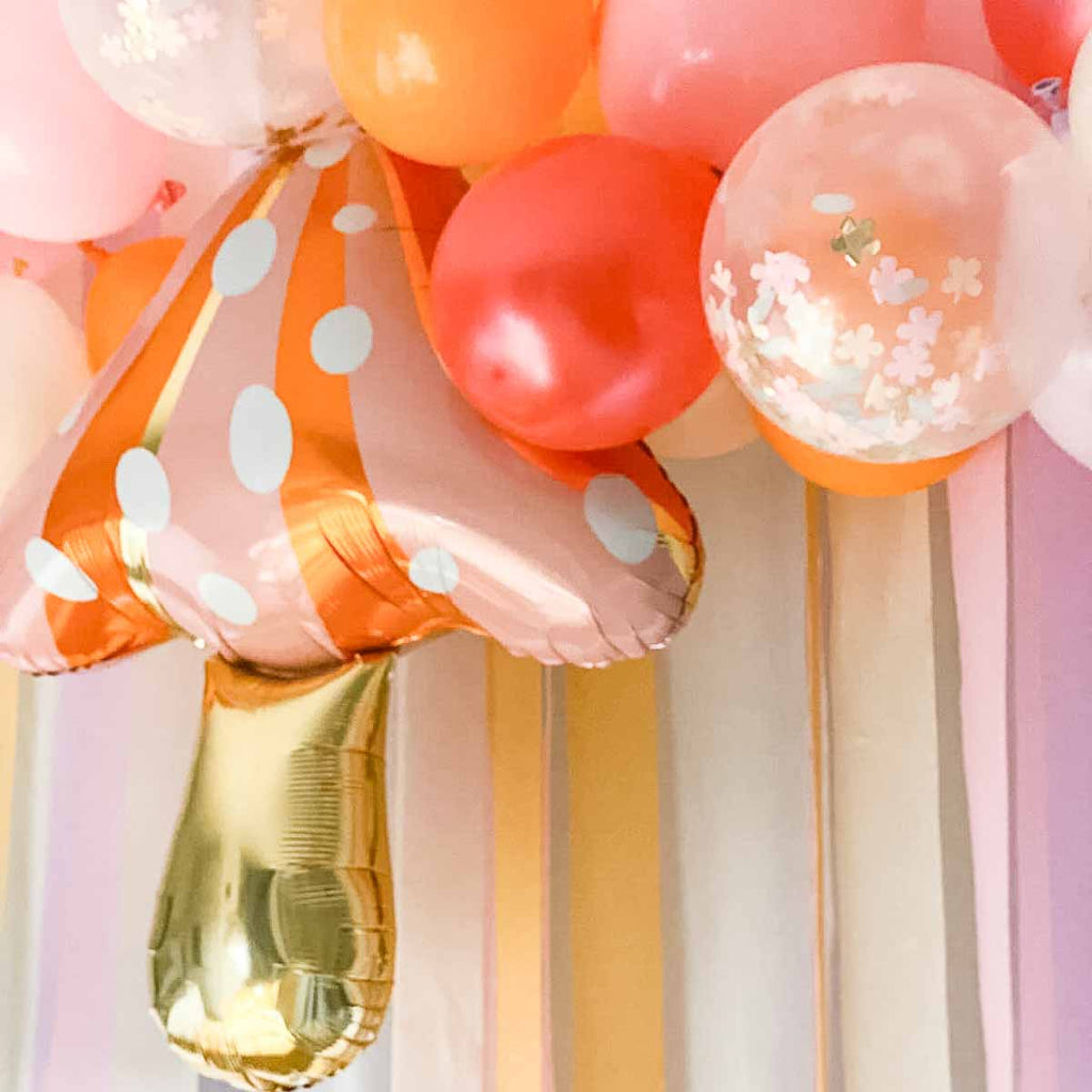 folienballon pilz rosa orange gold