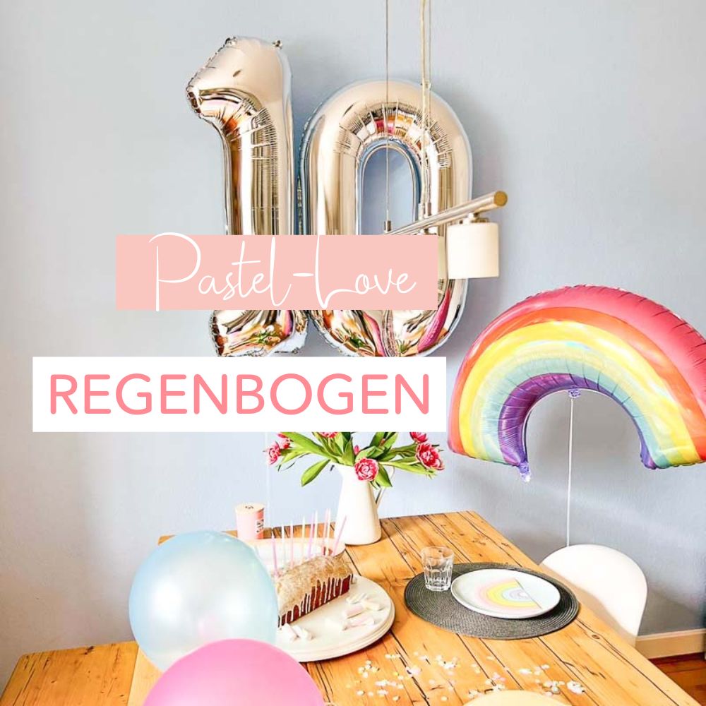 pastell regenbogen party deko