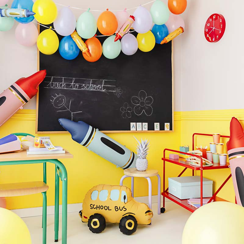 schulstart back to school deko bunt