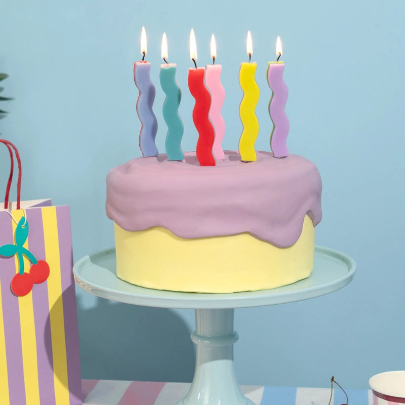 Kuchen Kerzen Mix Swirl / Bunt (6 Stück) – Printfetti