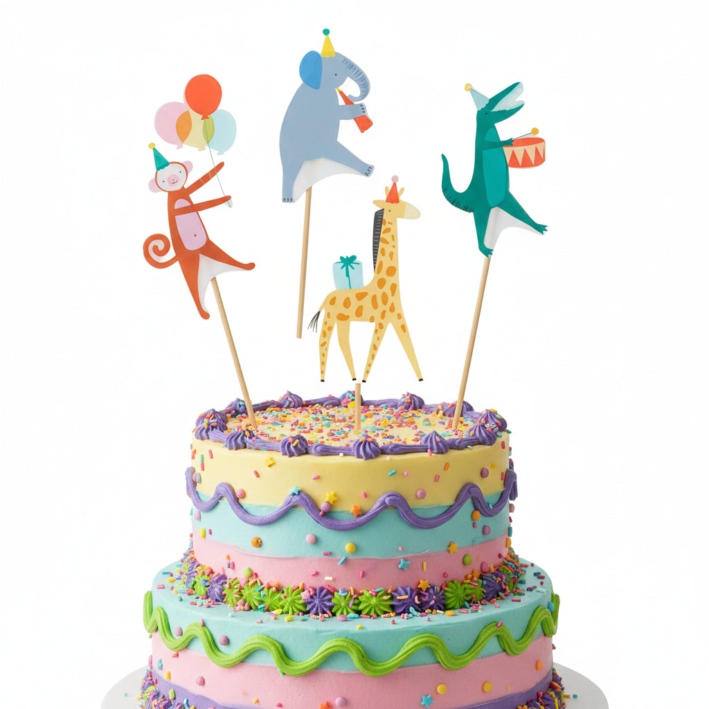 party tiere kuchen kerzen