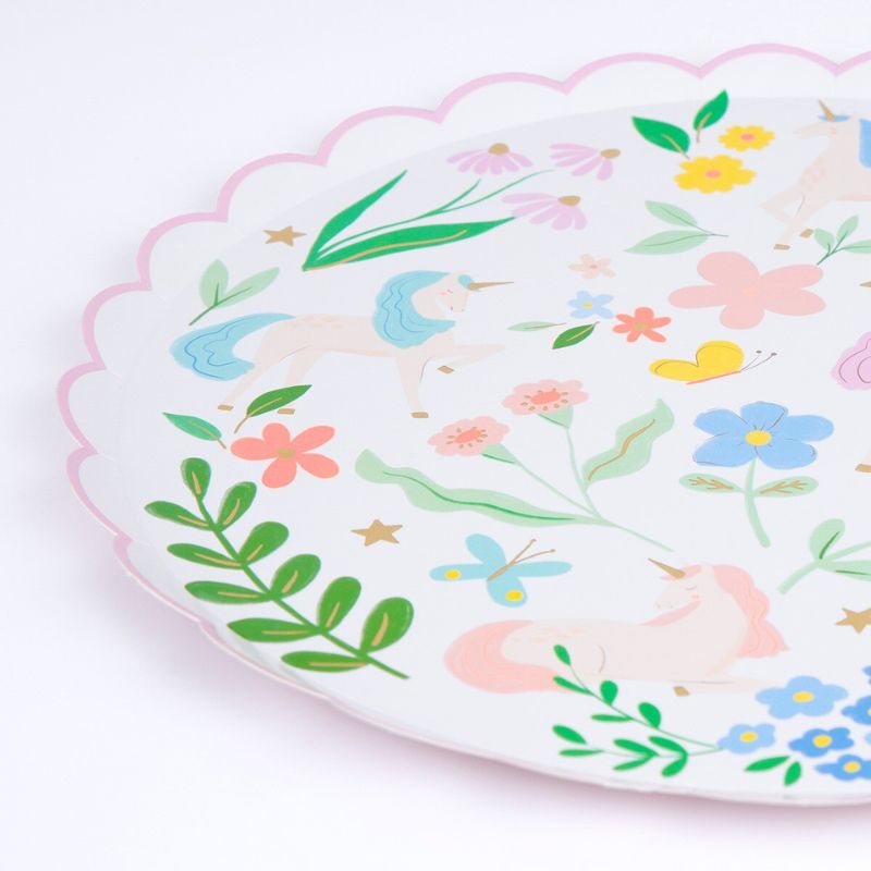 Einhorn & Blumen Party Teller