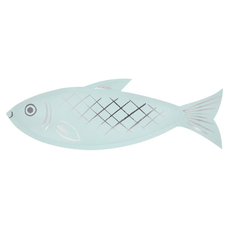 Fisch Party Teller / Blau (8 Stück) – Printfetti