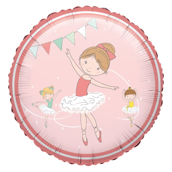 Birthday Ballerina Folienballon / Rosa / Rund