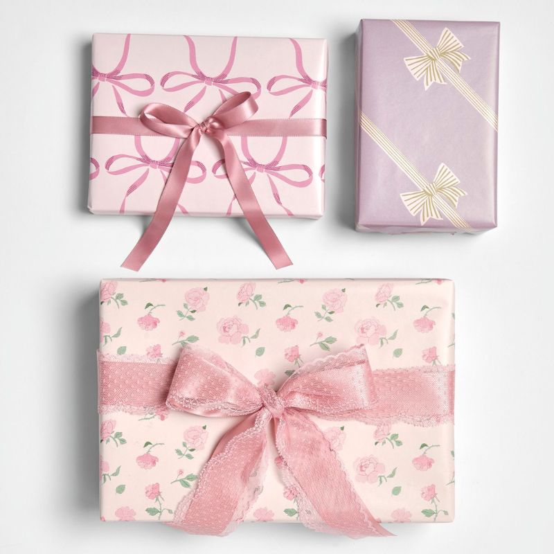 Schleifen Geschenkpapier / Rosa