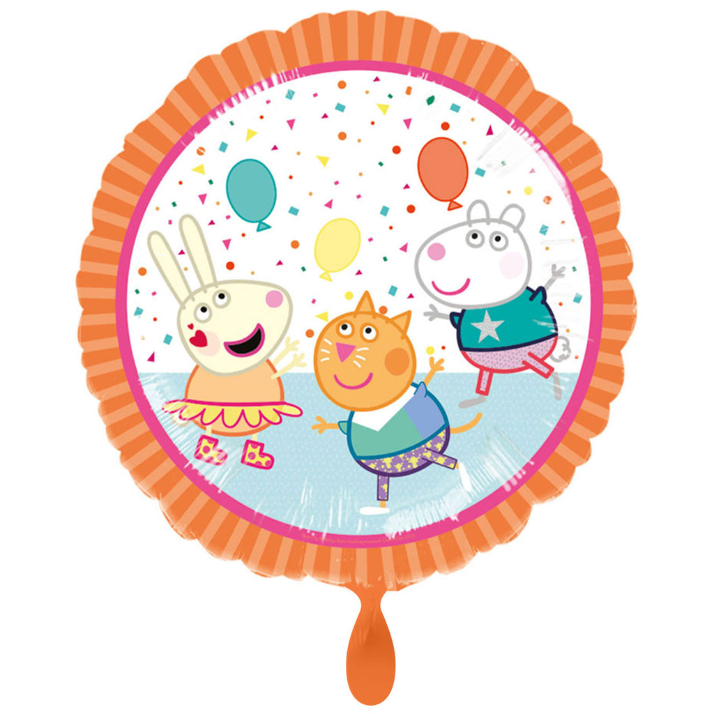Peppa Pig Folienballon Mint-Orange - Rund