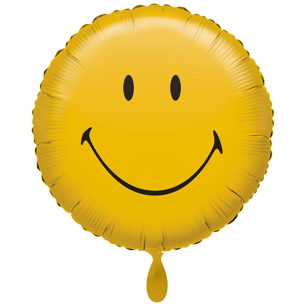 Smiley Folienballon Gelb / Rund