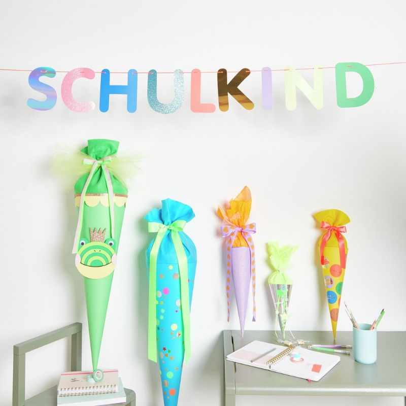 Schultüte / Mini / Irisierend als Deko für den Schulstart – Printfetti