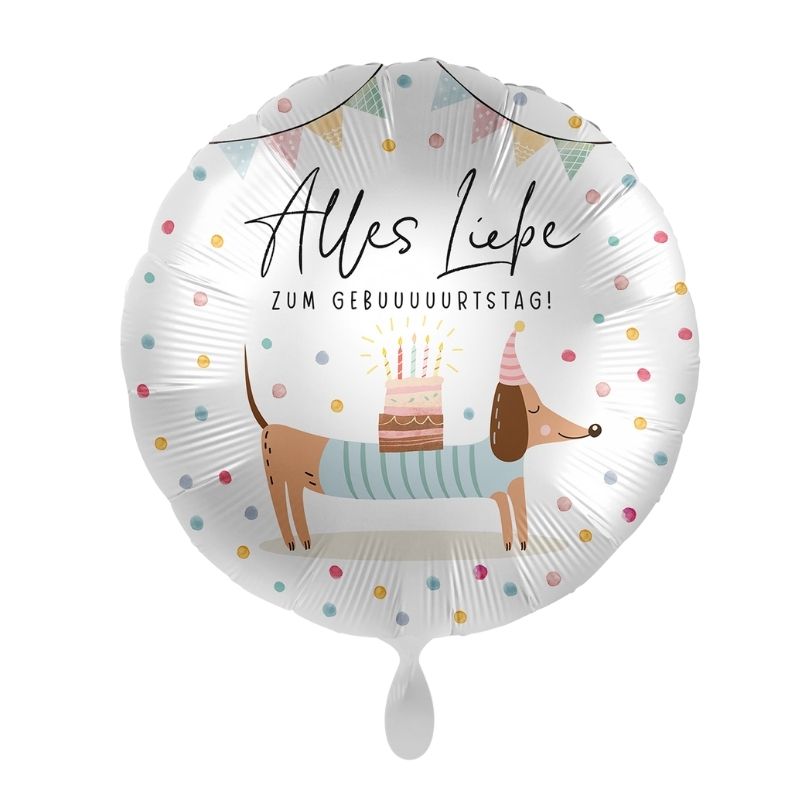 Dackel Folienballon / Alles Liebe / Hunde Geburtstag