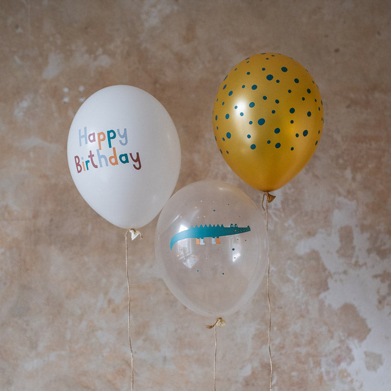 Happy Birthday Ballon Set - Krokodil