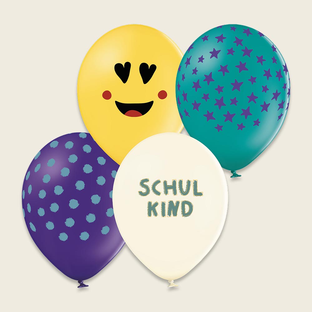 Schulkind Ballon Set - Smiley