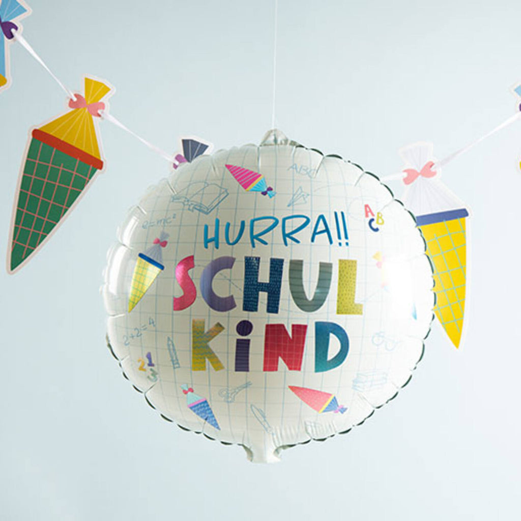 Hurra Schulkind Folienballon / Rund