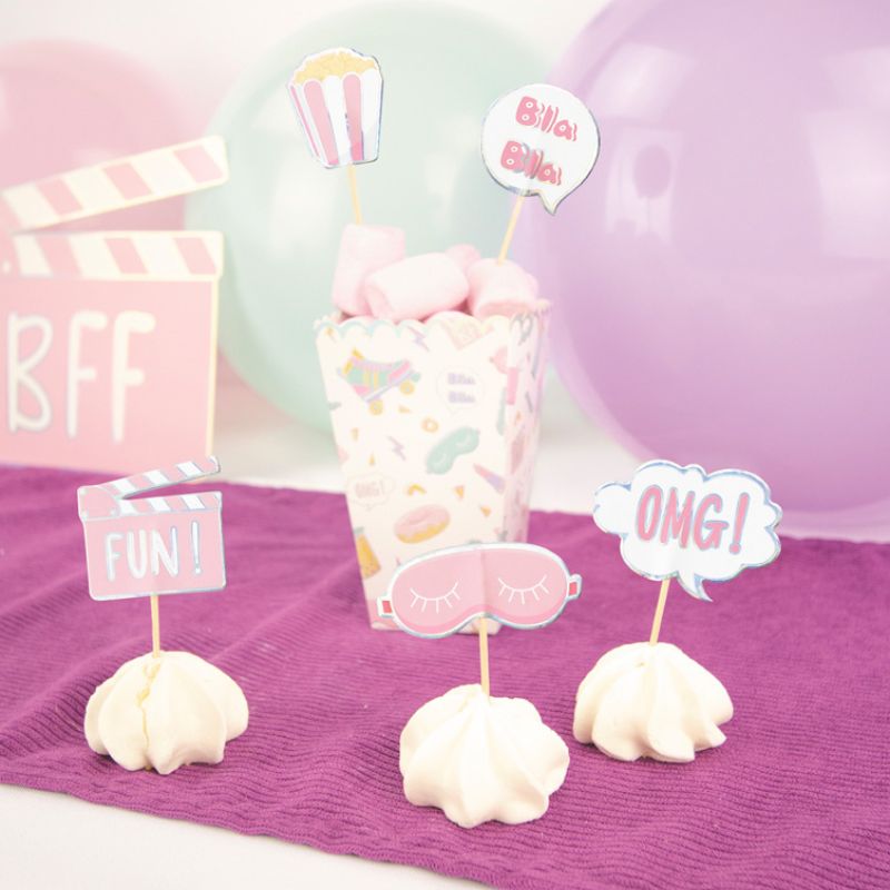 BFF Pyjama Party Cupcake Topper