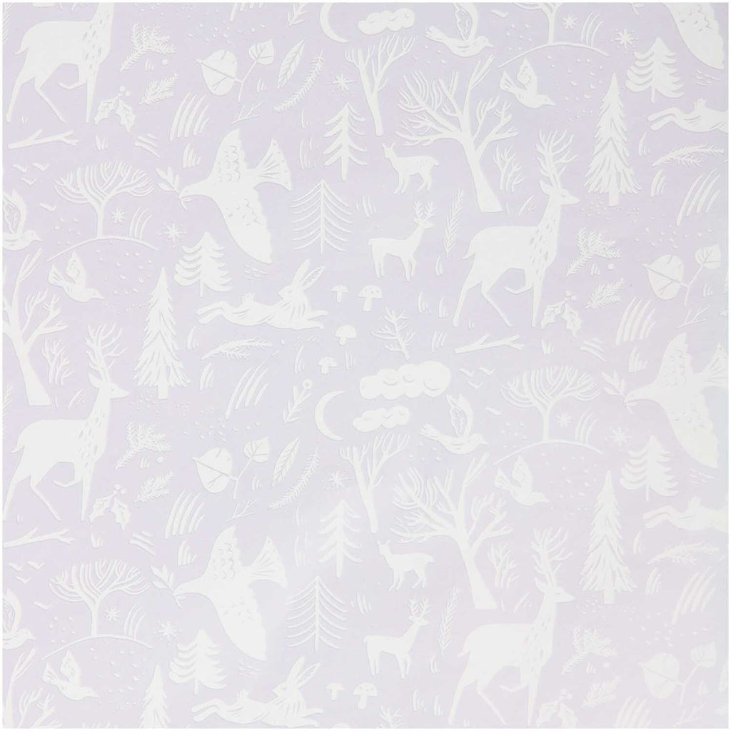 Wald Tiere Geschenkpapier / Flieder 