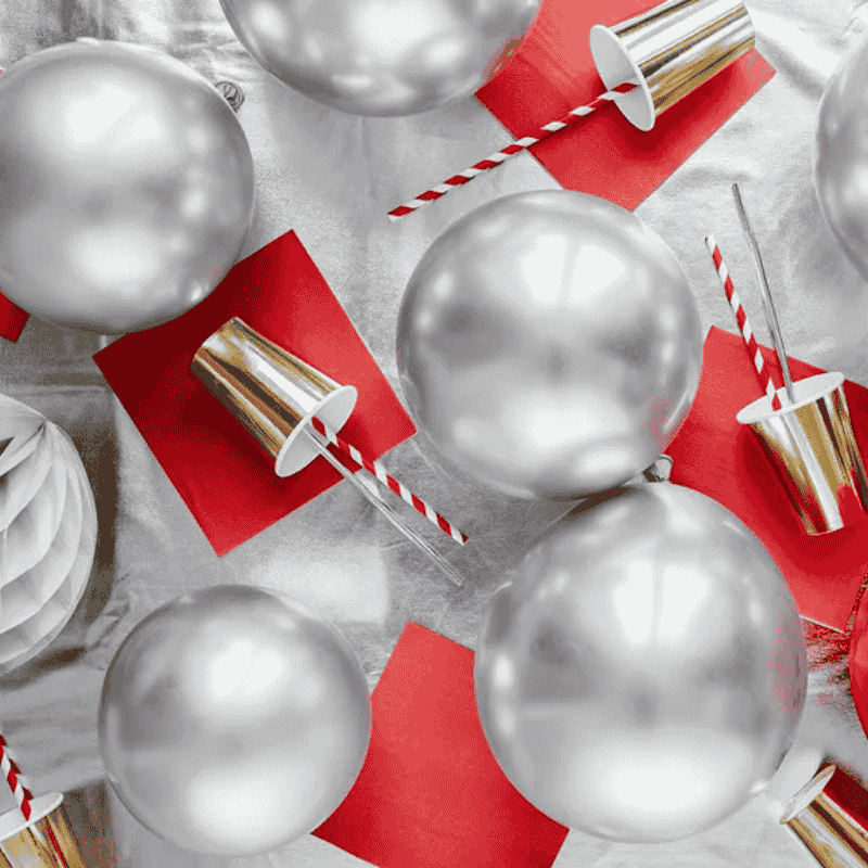 Luftballons Metallic Silber