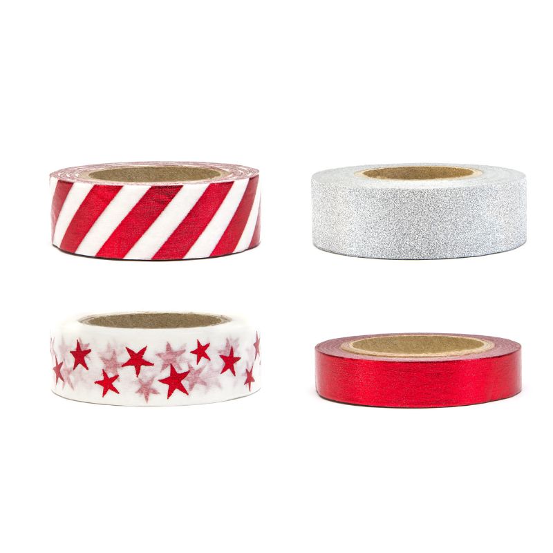 Washi Tape Weihnachten / Rot Silber