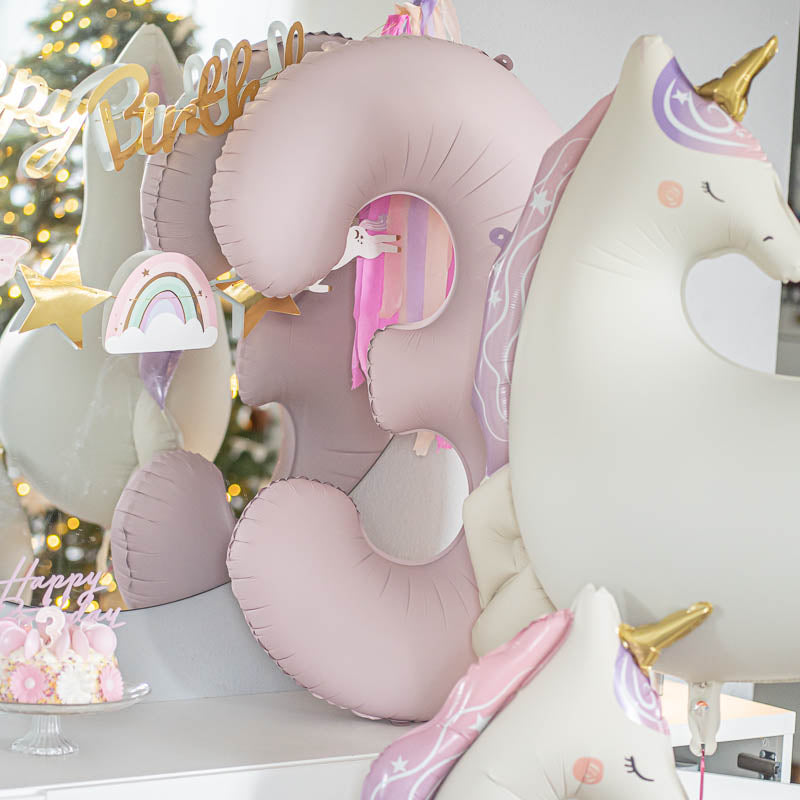 Zahlen Folienballon Blush Rosa