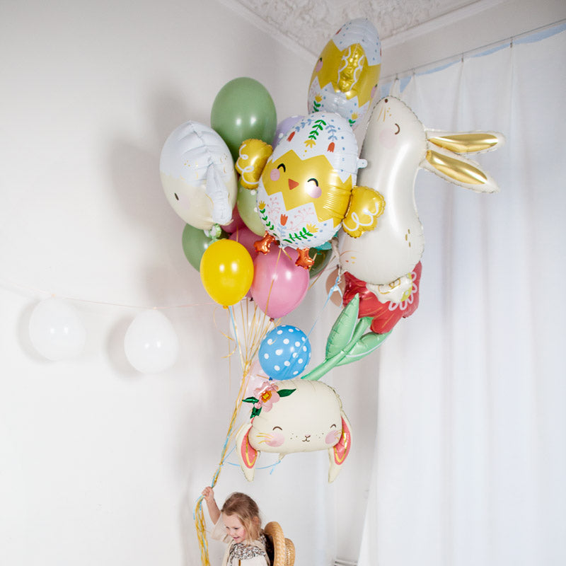 Oster Folienballons Set – Hasen, Küken, Karotte & Ei, Helium-tauglich Für Partydeko