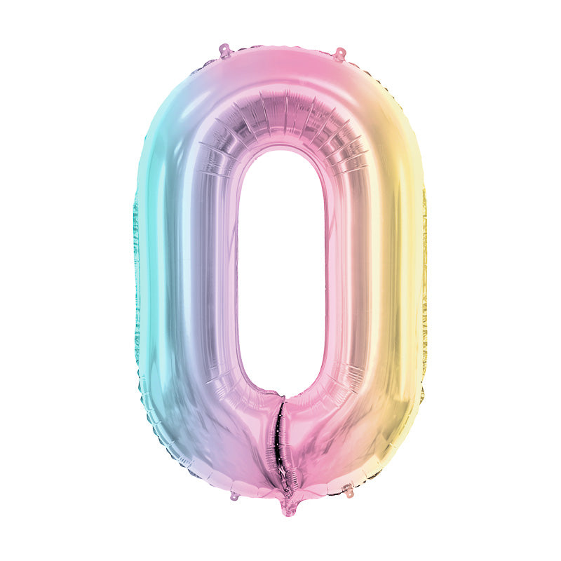 Regenbogen Zahlen Folienballon / Pastell