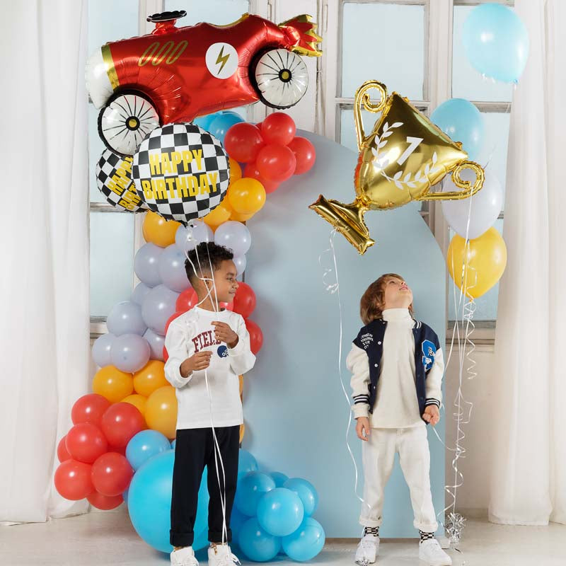 Autorennen Happy Birthday Folienballon