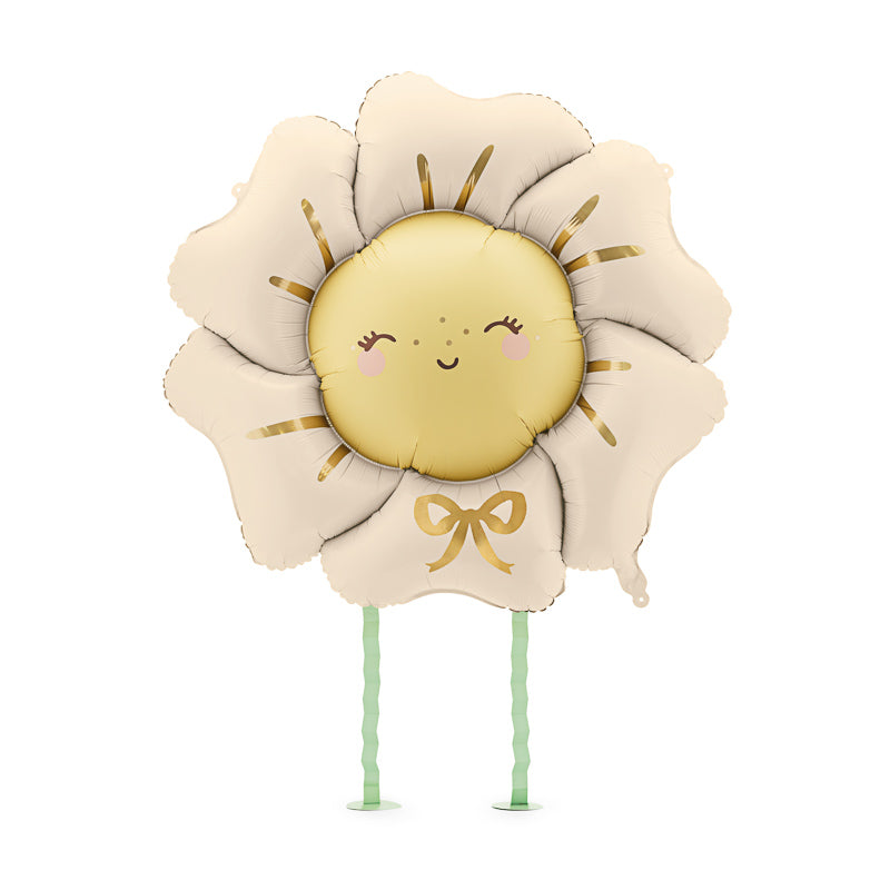 Blumen Folienballon / Crème/ Airwalker