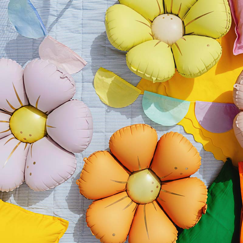 Midi Blumen Folienballons / Pastell 