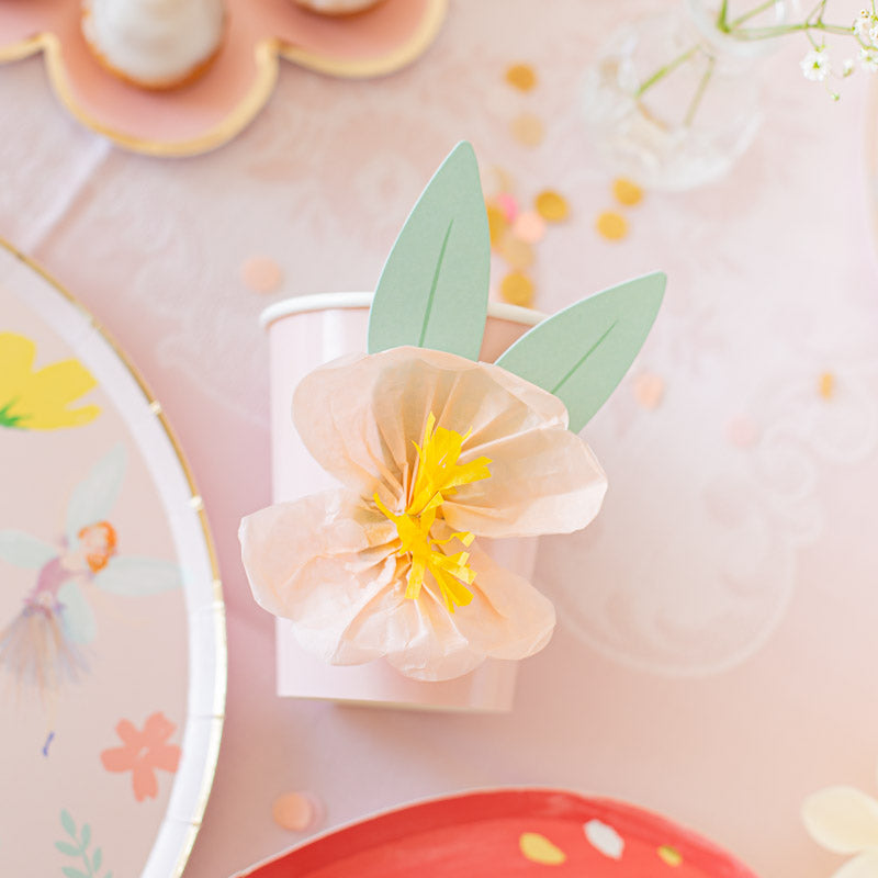 Blumen Becher / Rosa (8 Stück) – Printfetti