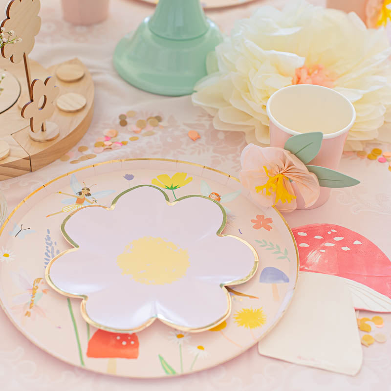 Vintage Blumendesign 50 Florale Pappteller – 22,9 Cm, Einwegteller Mit Goldfolien-Details, Für Teeparty, Babyparty, Hochzeit, Geburtstag, Blumenmuster