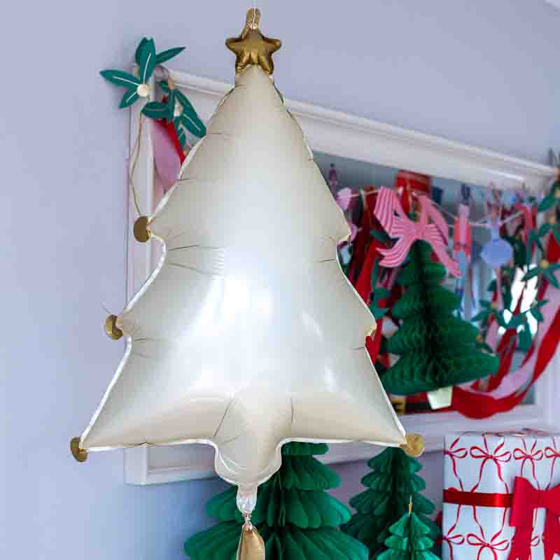 Weihnachtsbaum Folienballon / Crème
