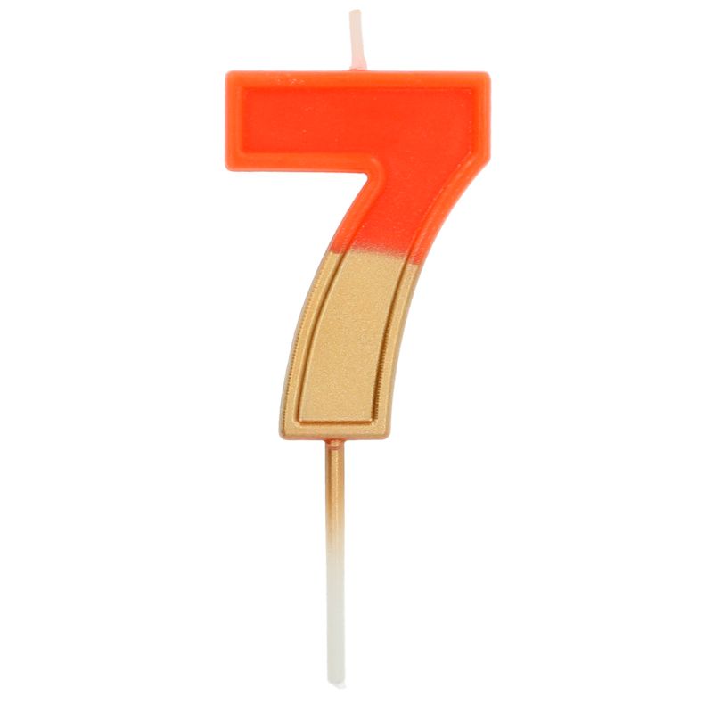Geburtstagskerze / Zahlenkerze / Gold-Orange