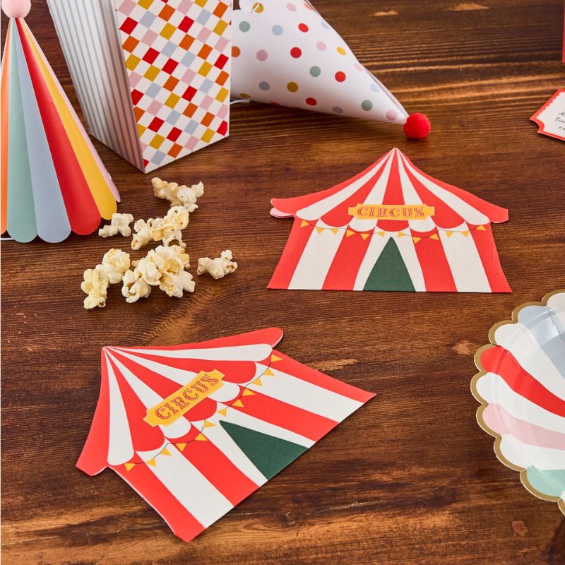 zelt geburtstagsfeier Zirkus Zelt Party Servietten (16 Stück) für den Kindergeburtstag – Printfetti