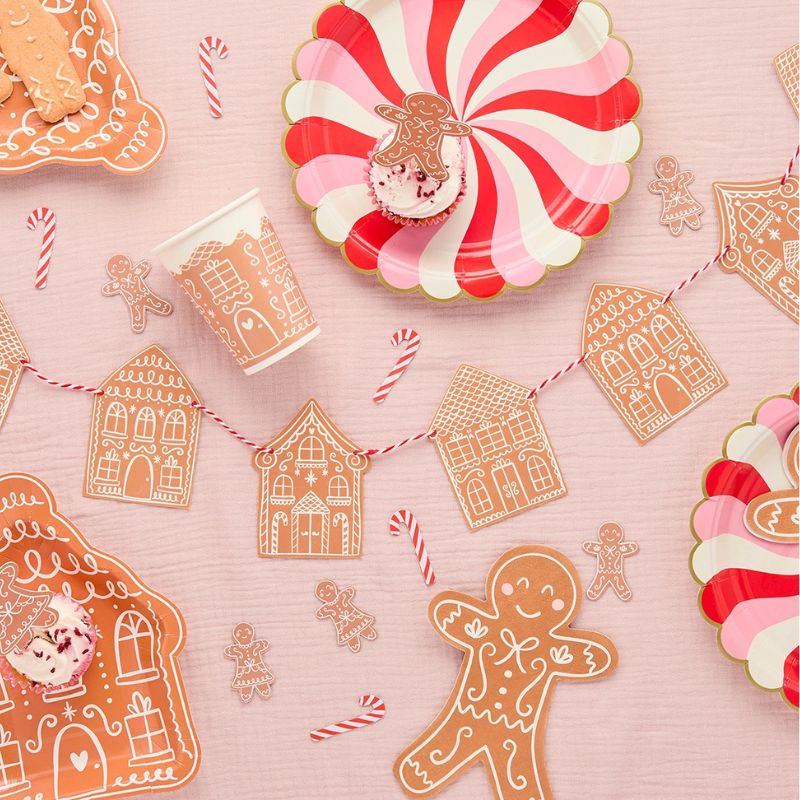 Lebkuchen Haus Girlande / Craftpapier